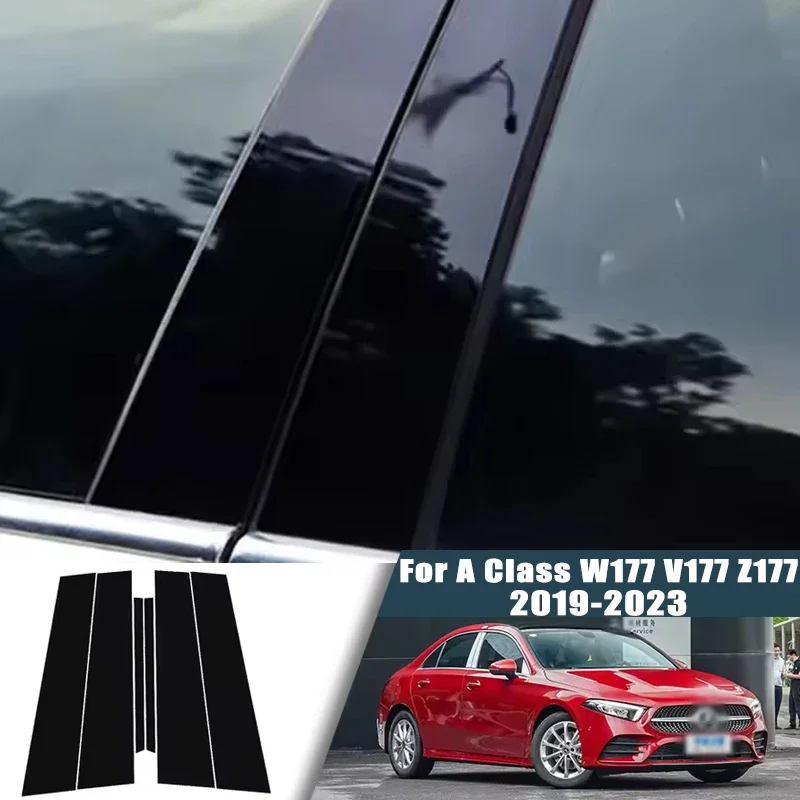For Mercedes Benz A Class W177 V177 Z177 2019-2023 Window Center Pillar Film Trim Cover B C Posts Sticker Column Car Accessorie