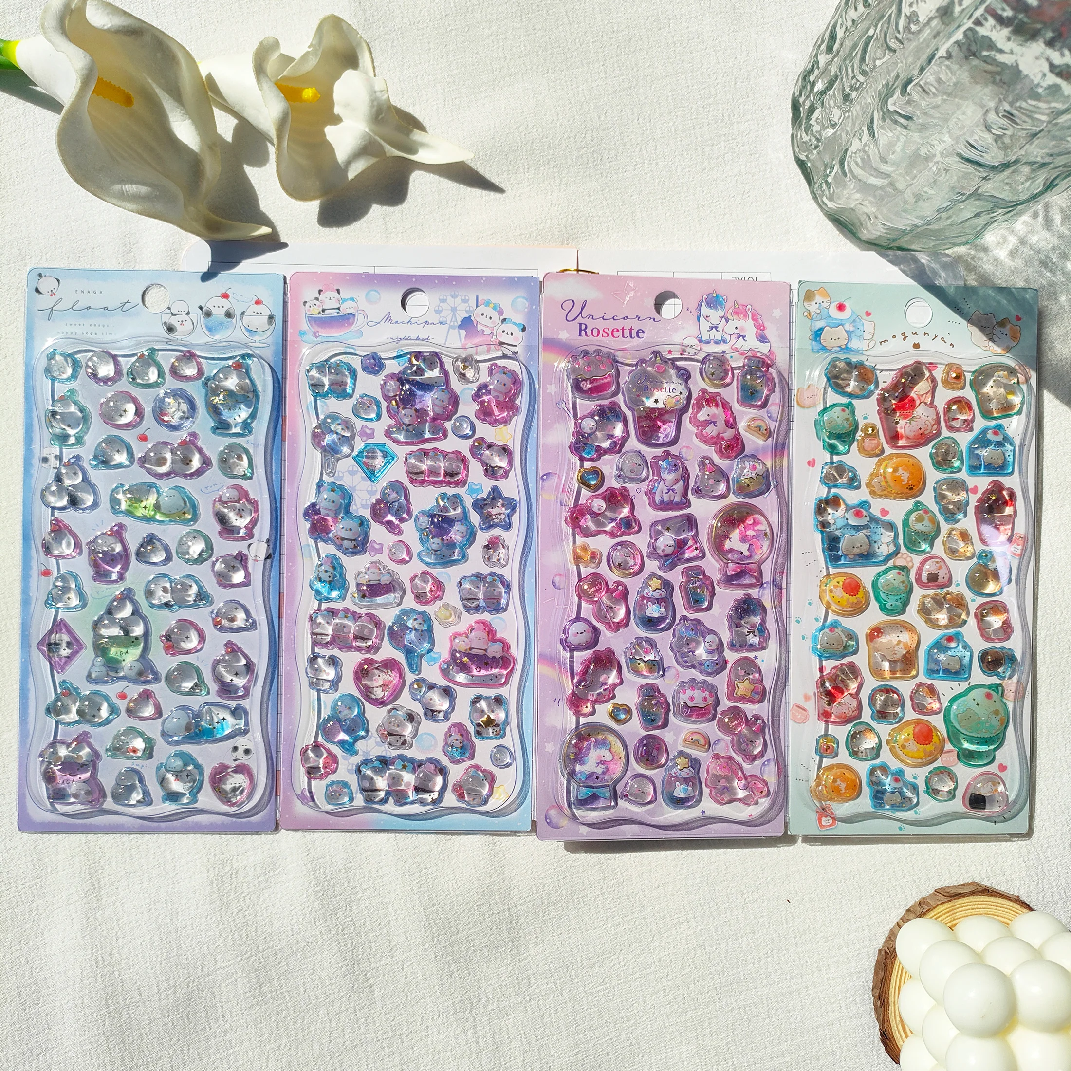 

Набор из 4 милых 3D-наклеек с животными, новый мультяшный рельефный дизайн для скрапбукинга, рукоделия и декора канцелярских товаров