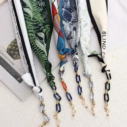 2024 Silk Ribbon Glasses Chains Fashion Boho Acrylic Sunglasses Lanyard Holder Mask Strap Hang on Neck Eyewear Girl Gift Jewelry