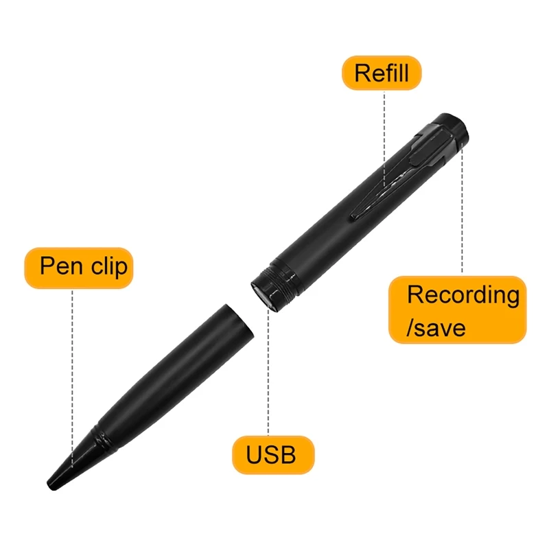Professional Digital Writing Voice Recorder Portable One-Touch Recording Pen High Definition for Study and Business Meeting