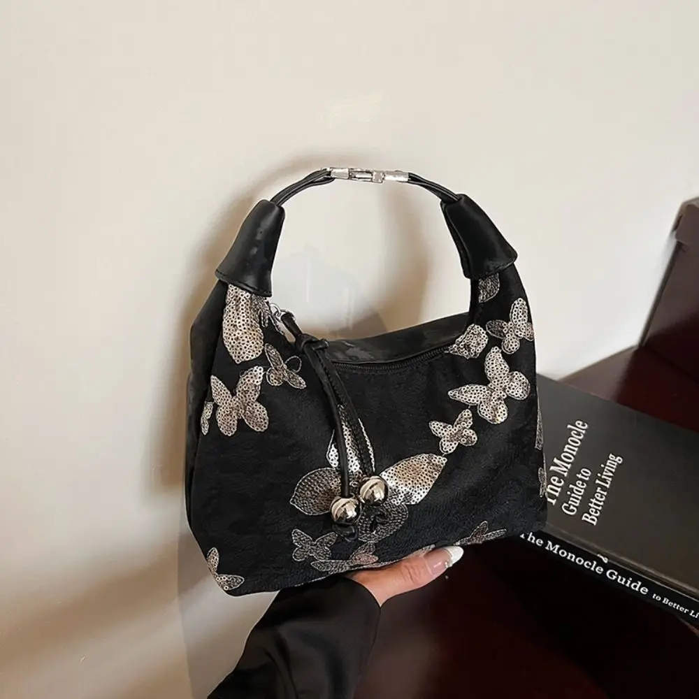 

Сумка в китайском стиле с блестками в стиле ретро, кошельки, сумка Cheongsam на молнии, сумка через плечо с вышивкой бабочкой, вечерние