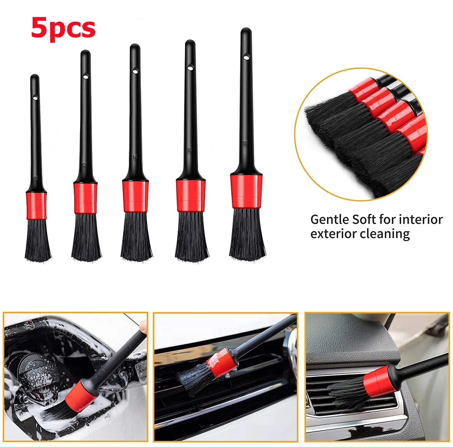 1/5pc Car Wash Car Detailing Brush Auto Cleaning Car Cleaning Tool Detailing Set Dashboard Accessories Air Outlet Cleaning Brush