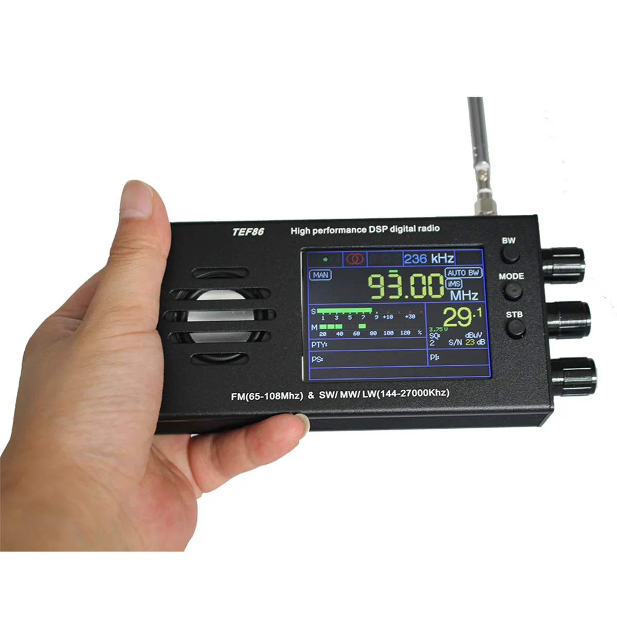 Imagem -02 - Receptor de Rádio Digital Dsp com Bateria Tela Lcd Tef6686 fm 65 a 108mhz sw mw lw 14427000khz 32