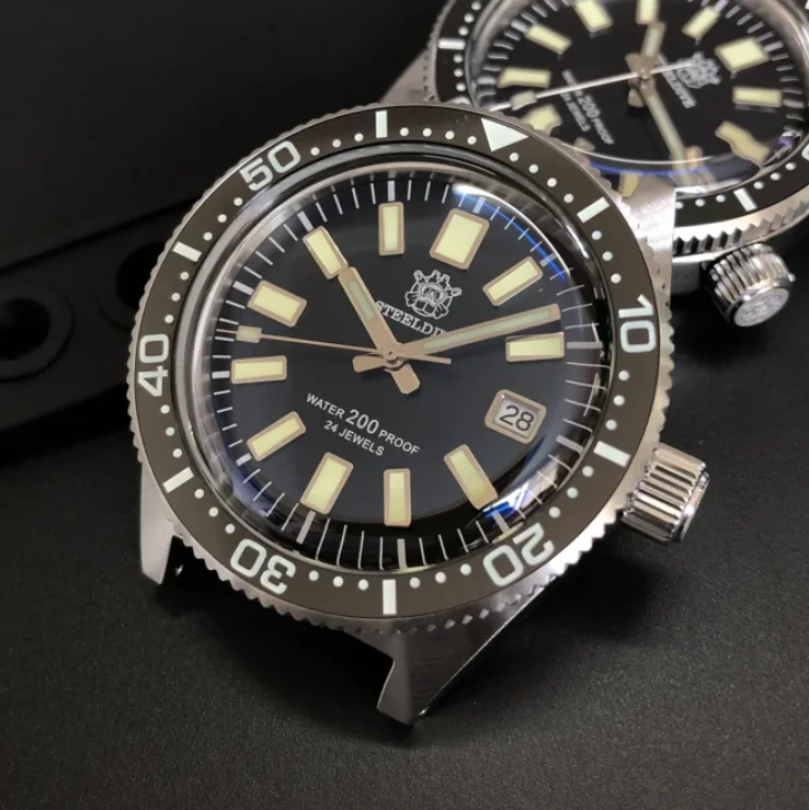 

Мужские автоматические часы STEELDIVE, 41,9 мм, механические наручные часы для дайвинга, 20 бар, водонепроницаемые, C3, светящиеся часы, сапфировое зеркало, NH35