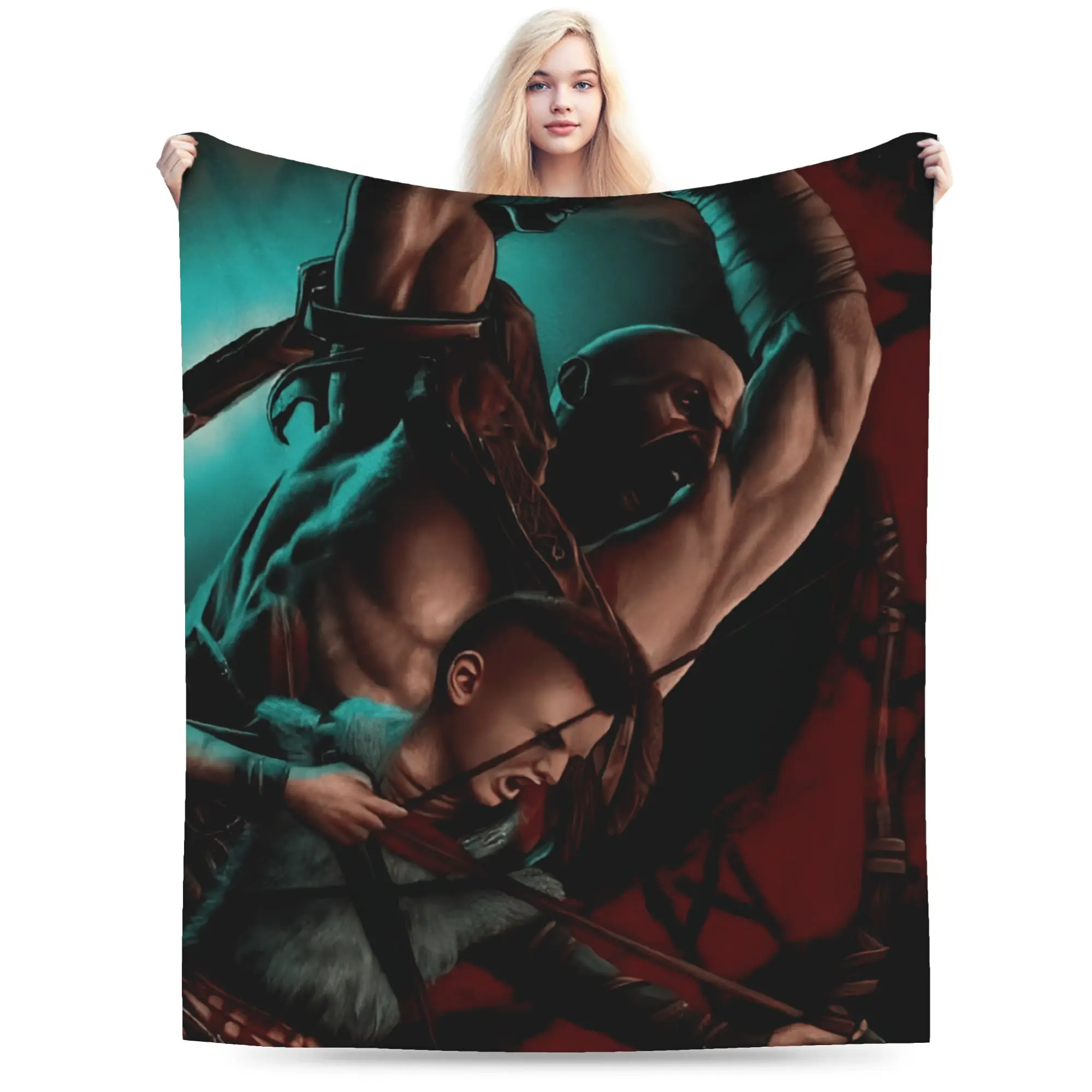 God of War Spartan Rage Plush Blankets Kids Game Flannel Throw Blanket For Couch Bed Soft Warm Customized Quality Bedspread
