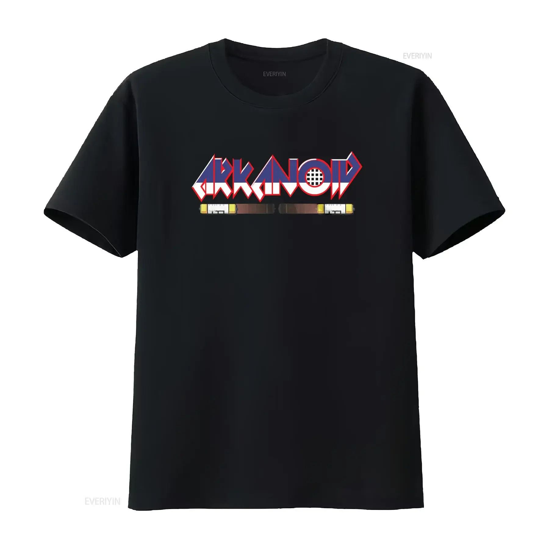 Camiseta Clásica con Diseño de Videojuego Arkanoid para Fanáticos de los Juegos Retro, Estilo Vintage Lavado, Prenda Superior Moderna para Uso Diario