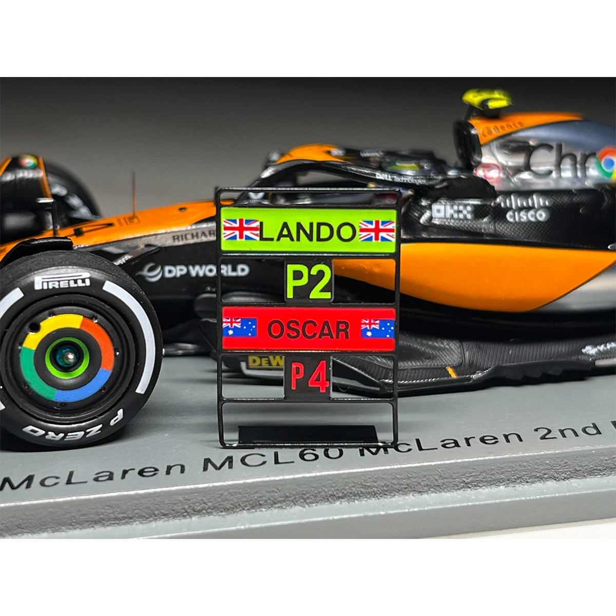 2023 F1 British Grand Prix Norris runner-up McLaren MCL60 1:43 resin miniature model,adult decoration,boy's toy,children's gift