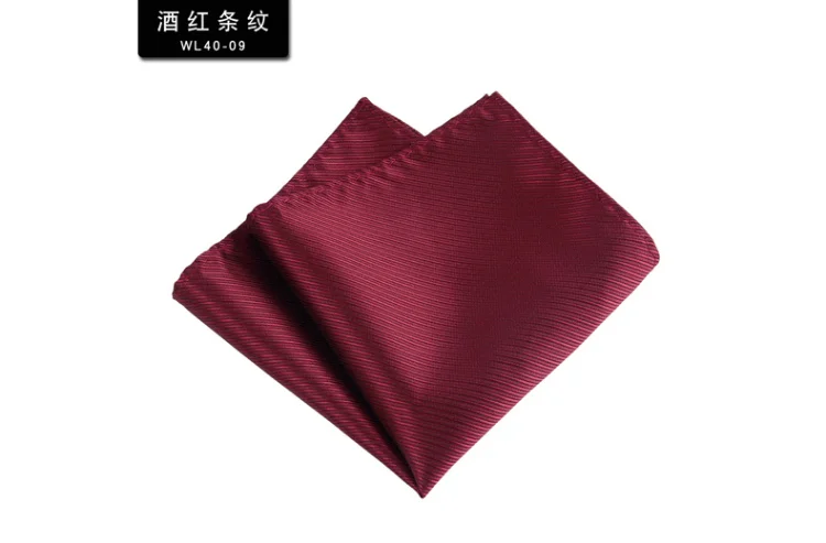 24cm Formal Paisley Pocket Square Mens Polyester Black Red Handkercheif Wedding Party Tuxedo Accessories Elegant Hanky Cravat
