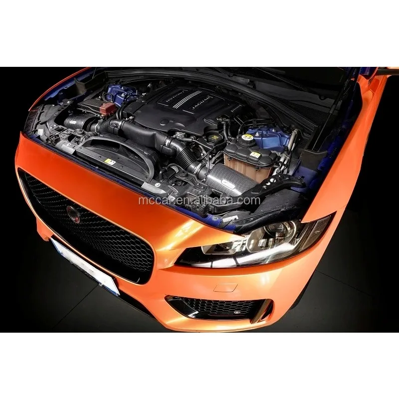Collettore di aspirazione in carbonio secco di aspirazione efficiente per Jaguar XE XFL F-PACE 3.0T 2016-18 Versione da corsa Aspirazione filtro aria motore