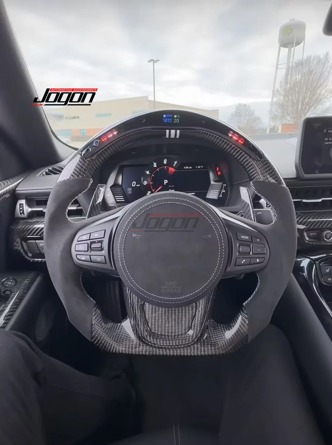 

Carbon Fiber Customized Car Steering Wheel Replacement For Toyota Supra 2015-2024 Leathe or Alanctra Top Customization Models