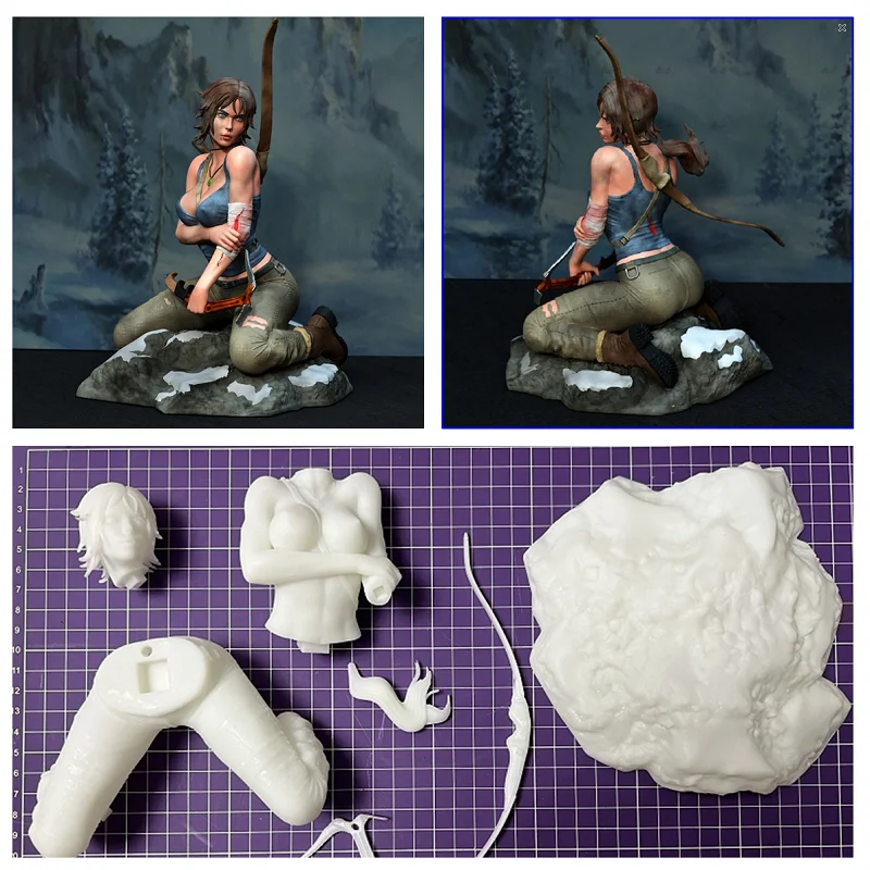 LindenKing  A515 Tomb Raider Lara 3D Resin Garage Kit customize Product Model Unpainted  White-Film Collection To Painter