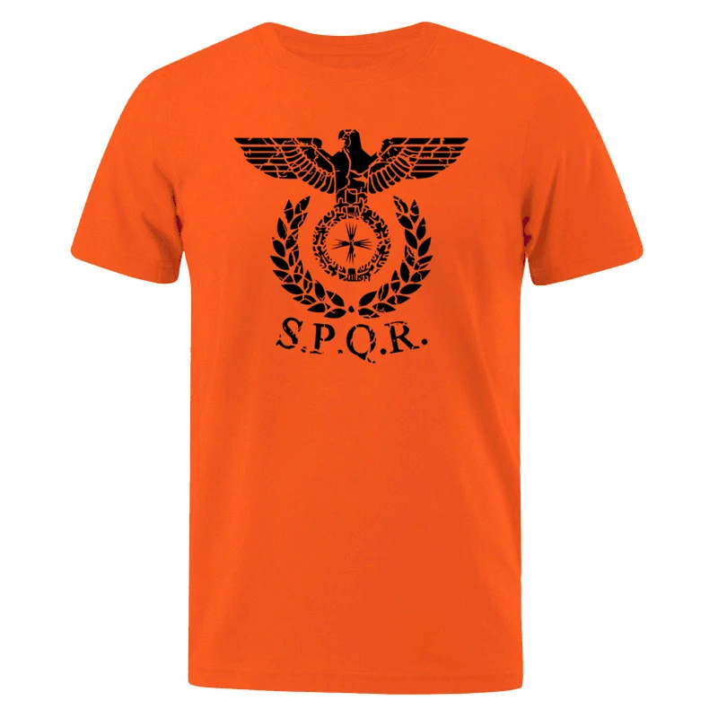 Men T-Shirt SPQR Roman Gladiator Imperial Golden Eagle 2024 Summer T Shirt Mens Casual Short O-Neck T-Shirts Harajuku Tops Tees