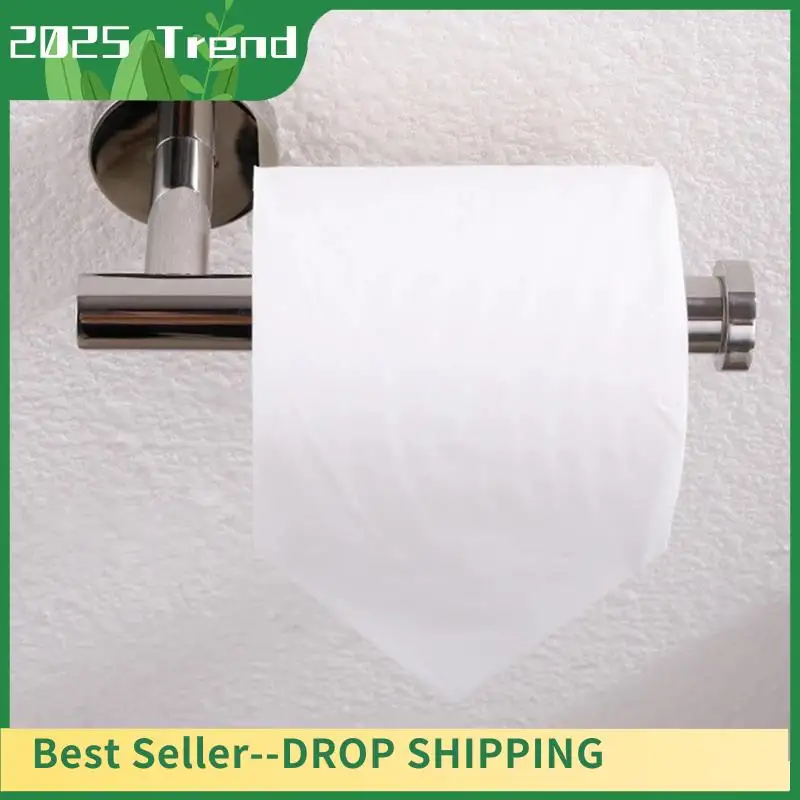 

AD33 HOT Toilet Paper Holder Wall Mount Bathroom Tissue Holder Dispenser And Hangers Wall Mounted Silver