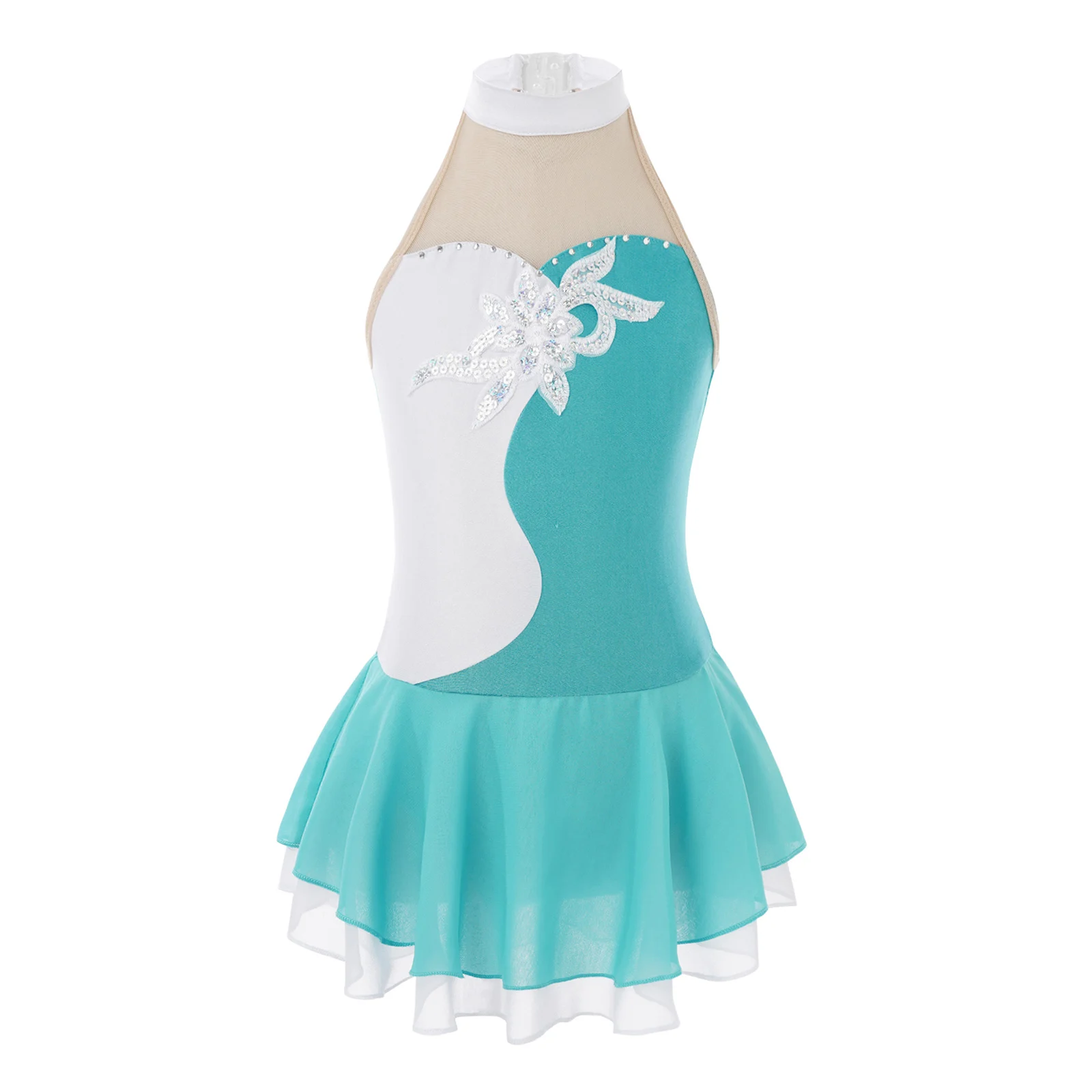 Kids Girls Ballet Dance Leotard Dress Ballerina Costumes Gymnastics Workout Long Sleeves Ballet Tutu Figure Ice Skating Dress