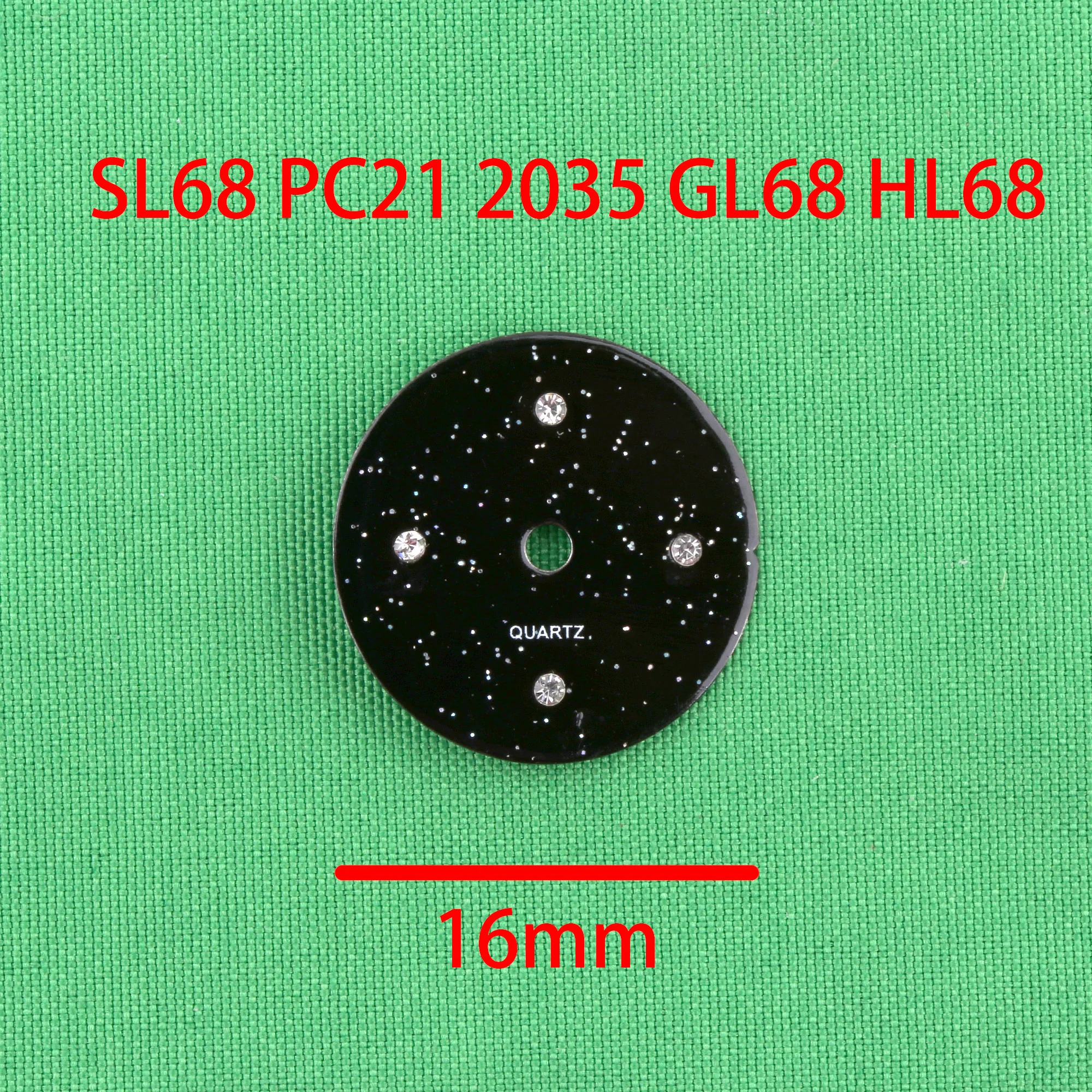 watch dial 16mm for 2035 movement sl68 movement pc21 moveement pc20 movement gl68 movement black green 2035 movement  Watch face