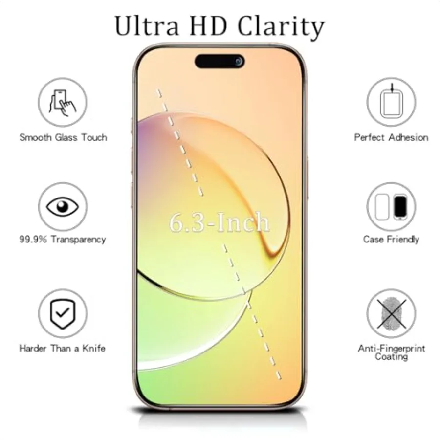 MAYtobe [2Pack Privacy Screen Protectoed for iPhone 16 Pro Tempered Glass Anti Spy No Bubbles Anti Scratch Easy to Install