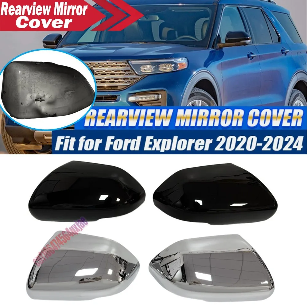 For 2020-2025 Ford Explorer US Version ABS Rearview Side Mirror Cover Wing Cap Exterior Door Housing Trim Replacement