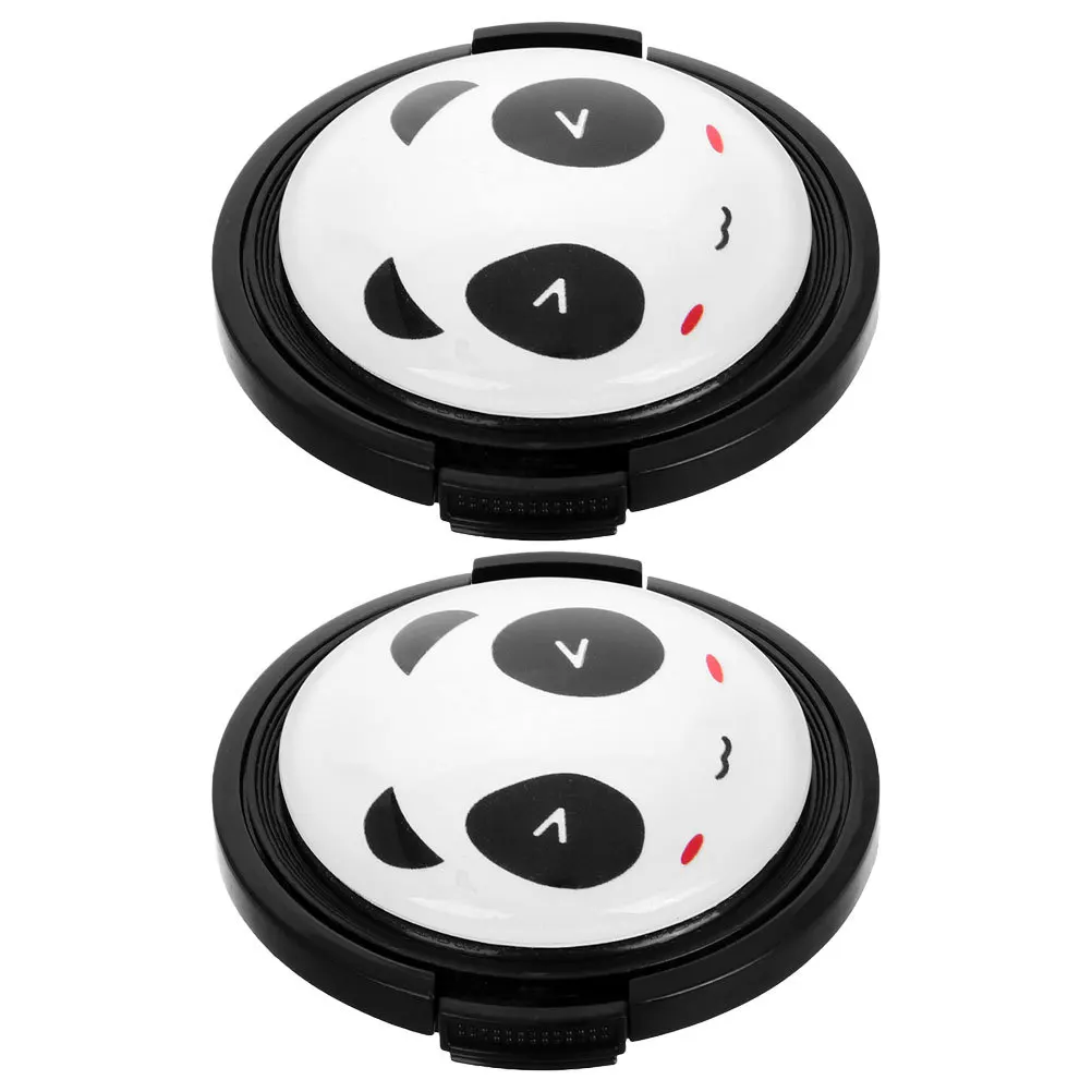 

2pcs 58Mm Universal Camera Lens Cap Cover Panda Design Textured Grip Protection For Dslr Front Lens Protector Accessory Video