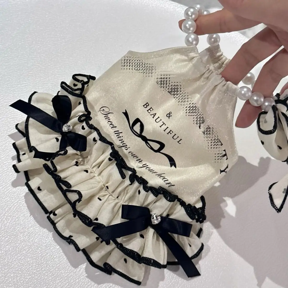 Camisole Skirt Pet Dog Clothes Fashion Dress Clothing Dogs Super Small Cute Chihuahua Print Summer White Girl Mascotas