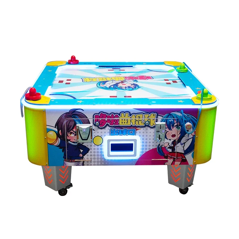 Luxury hot air hockey coin-operated large video game Guangzhou air hockey pool children 4 player hockey manufacturers