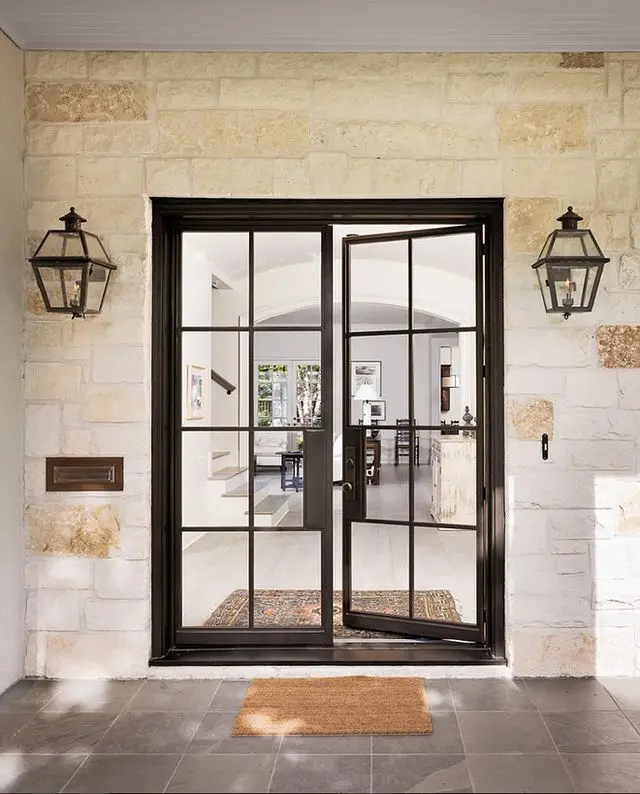 

Factory Direct Supply Fashionable Tempered Glass Door Heat Insulating Panoramic French Style Casement Glass Sliding Doors