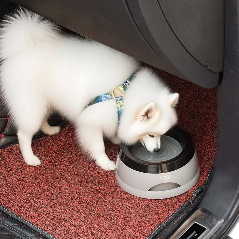 Portable Plastic Pet Dog Bowls No Spill Floating Design Non-Slip Cat Bowl Water Feeder Dry Mouth Support Pet Accessories