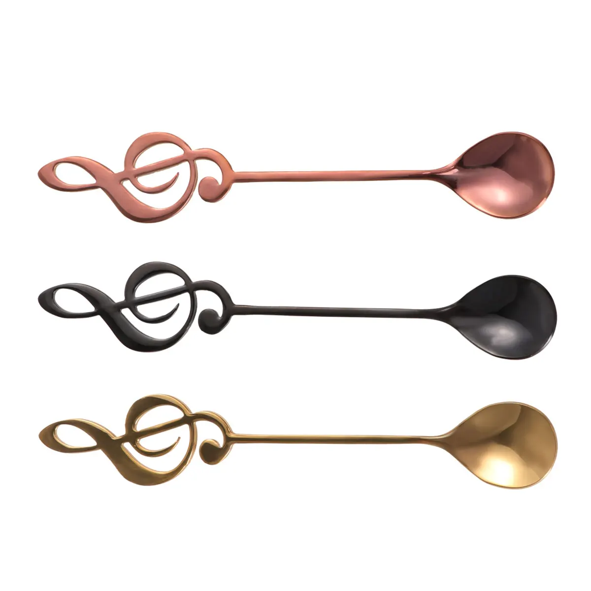 

Stainless Steel Notes Spoon Dessert Scoops for Kitchen Musical Coffee Spoons Stianless Stirring Bar Drinking