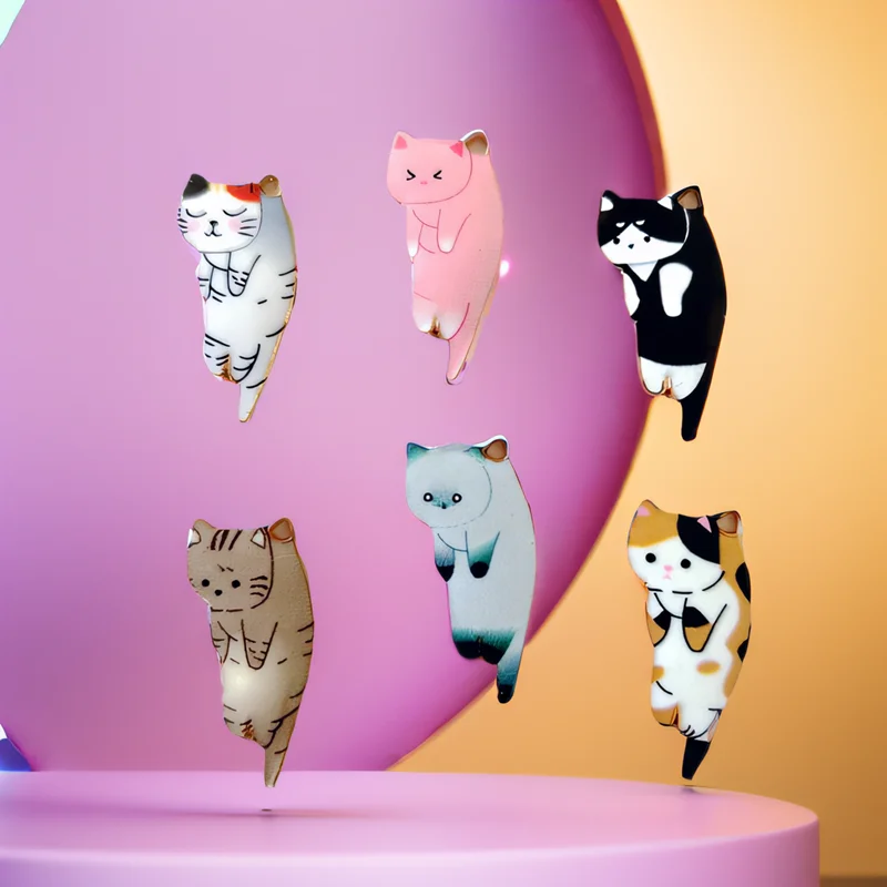 

10PCS Animal Alloy Enamel Pendant Cat Cute Fun Kawaii Colorful Charm Dangle DIY Necklace Earrings Bracelet Keychain Accessories