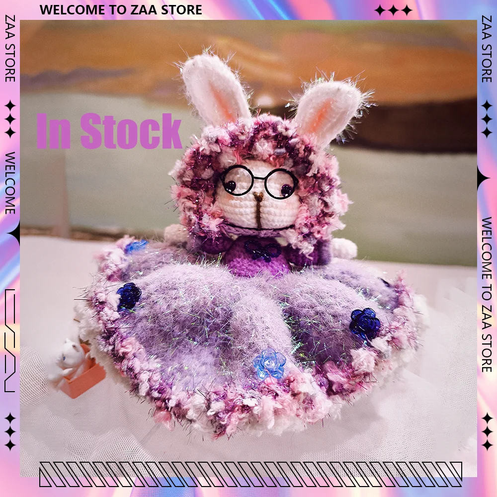 45cm Handmade crochet -Sugar Sugar rabbit Doll finished hook customized Plush cute mini for  Sleepping Plush Toy christmas gift