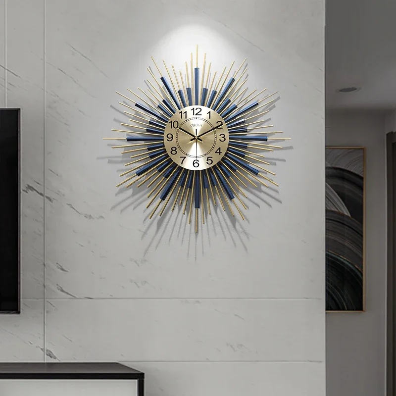 

Contemporary Geometric Wall Clock Luxury Metal Frame Silent Movement For Dining Room Clocks Kitchen Bar Modern Art Decor Fashion