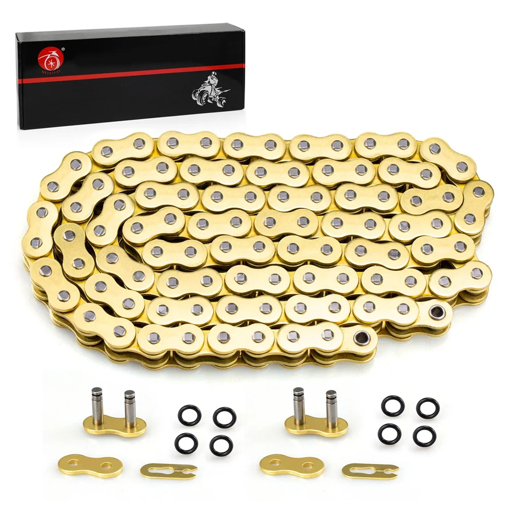 Heavy Duty O-Ring Drive Chain (Gold) for Yamaha Warrior 350 Raptor 350 700 700R YFZ450 YFZ450R XT250 XT550 YZ100 Outlaw 450 525 view 3