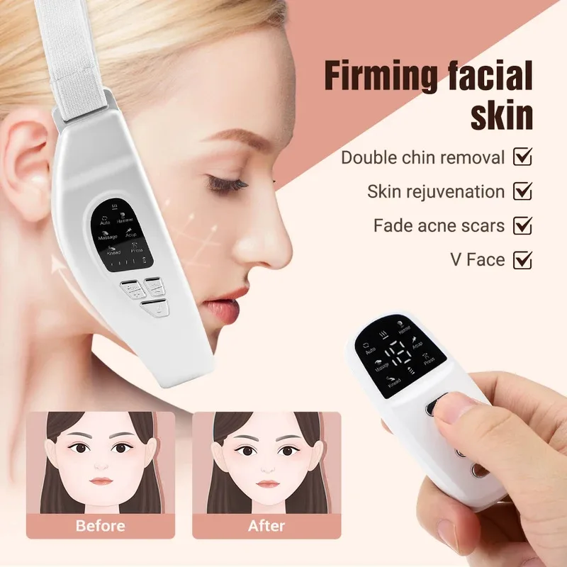 Face lifting Device Red Light Skin Rejuvenation V Face Massager Double Chin Lift Up with Remote Control Facial Beauty Instrument