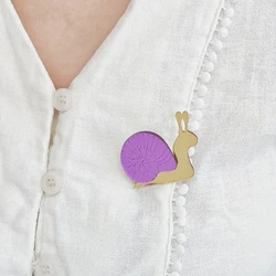 KUGUYS Purple Snail Brooch for Women Mirror Acrylic Jewelry Novelty Cute Animal Accessories