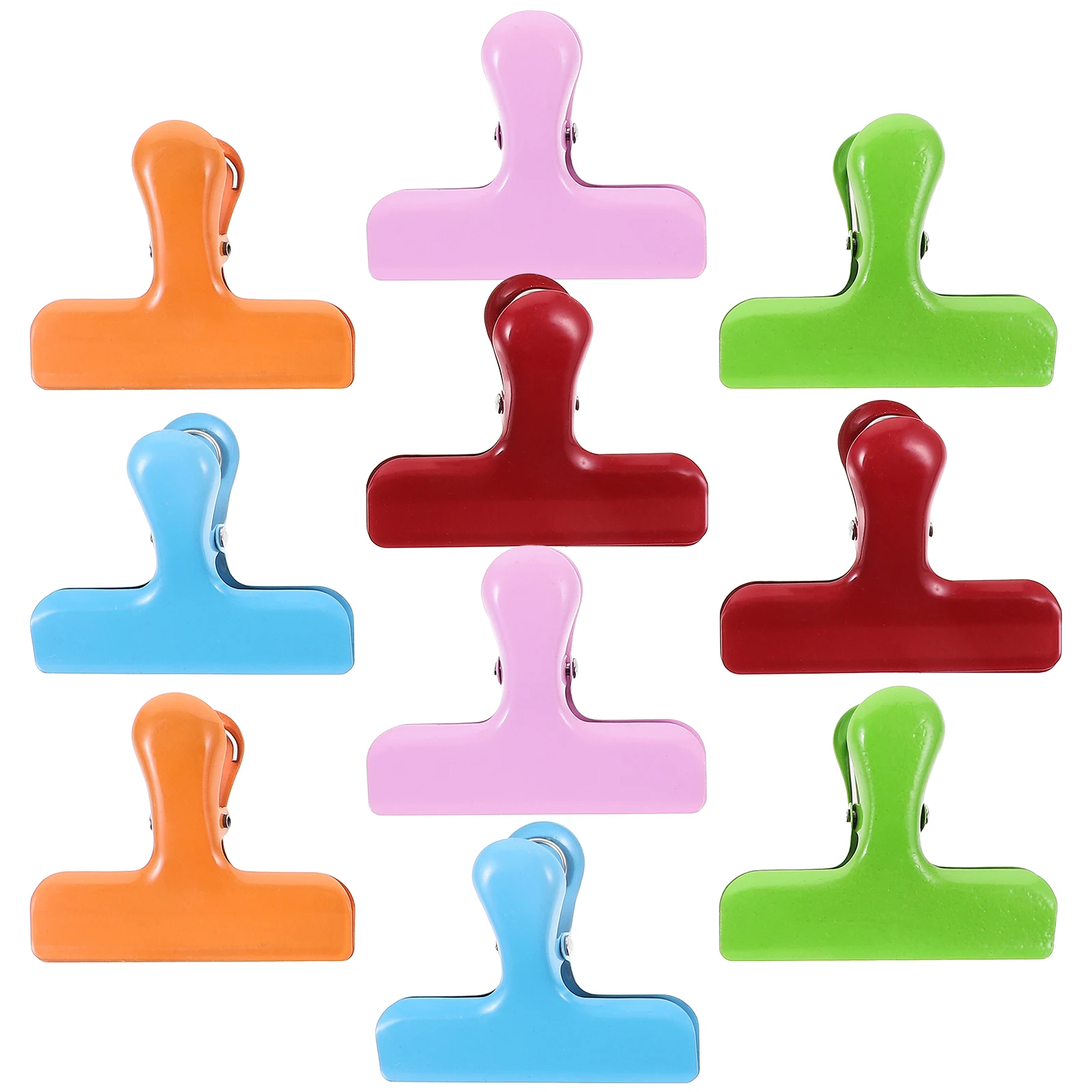

10pcs Food Sealing Clips Stainless Steel Reusable Snack Bag Kitchen Supplies Blue Green Pink Red Yellow Each Strong