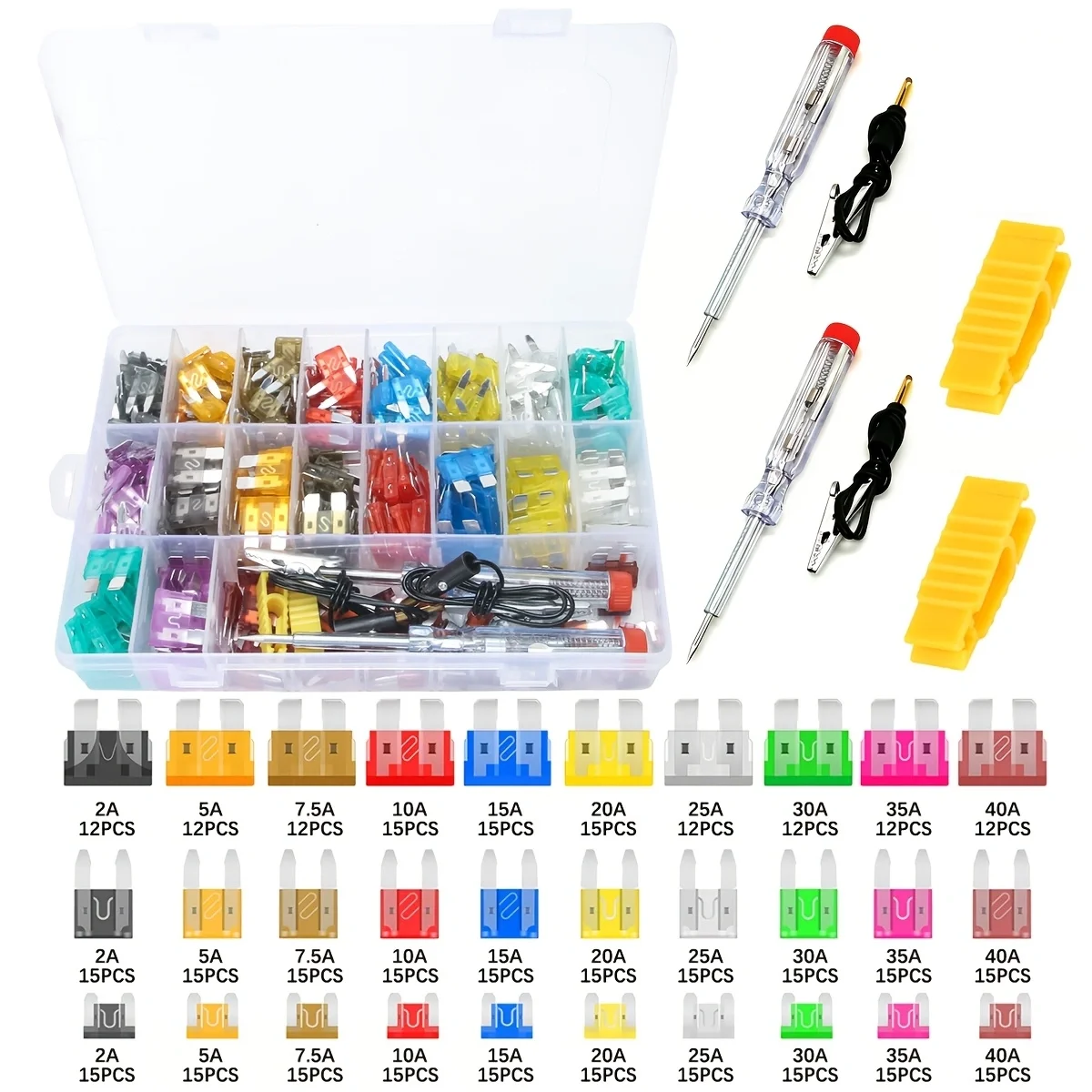 325-teiliges Standard-Autosicherungs-Set, 60 Mini-Flachsicherungen + 60 Standard-Autosicherungen + 60 Mikrosicherungen – Detail 6