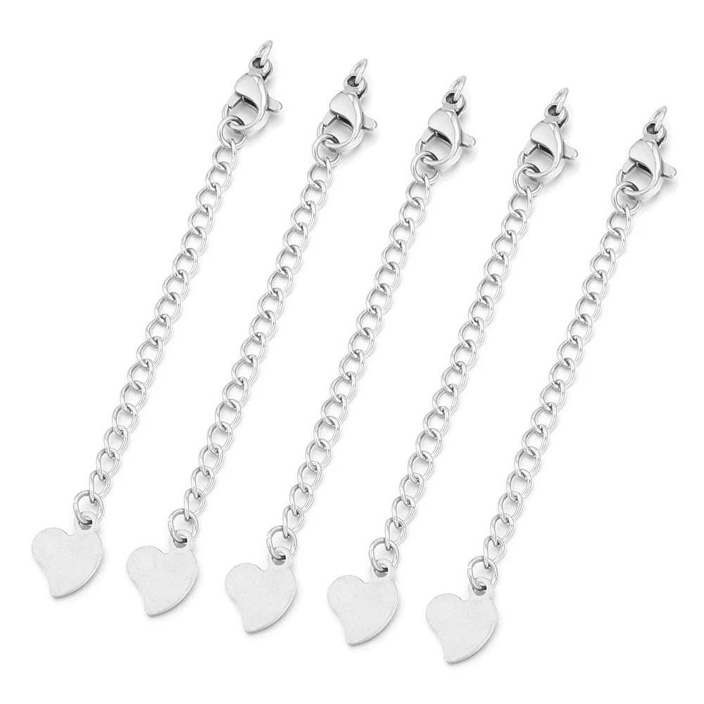 5–10 Stück Edelstahl-Verlängerungsketten mit Karabinerverschlüssen, Schwanzketten-Verbinder für die Schmuckherstellung, DIY-Armbänder, Halsketten – Detail 13
