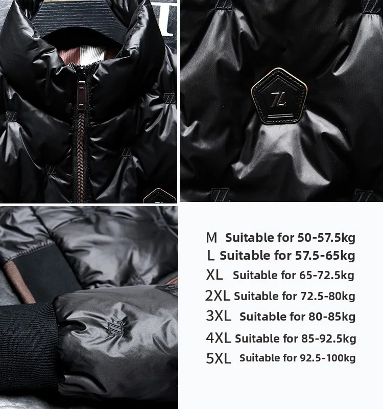 ZhanChao Brand High-End Embroidered Stand Collar ort Men's down Jaet Lightweight Casual Mid-Year Winter New Sle