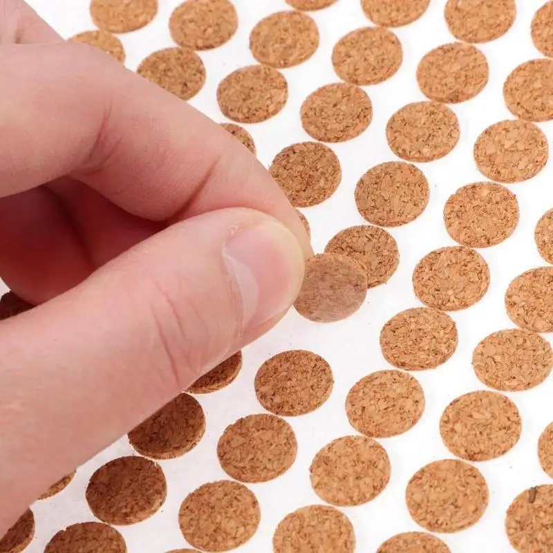 1000Pcs/Roll Anti Slip Cork Pads Adhesive Cork Rounds For Plant Pot Coasters Cabinet Bumpers Floor Protector