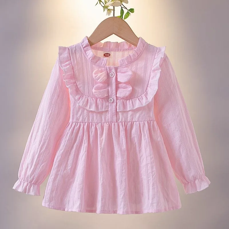 

Girl's Stylish Thin Lightweight Long Sleeve Bow Knot Shirt for Baby 2026 New Style Sweet Spring Autumn Trendy Top