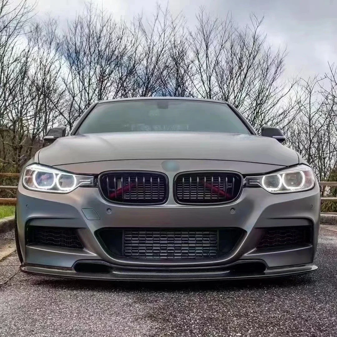 V Style Carbon Fiber Front Bumper Lip for    F30 F35 Bodykit Front Lip 2013-2018