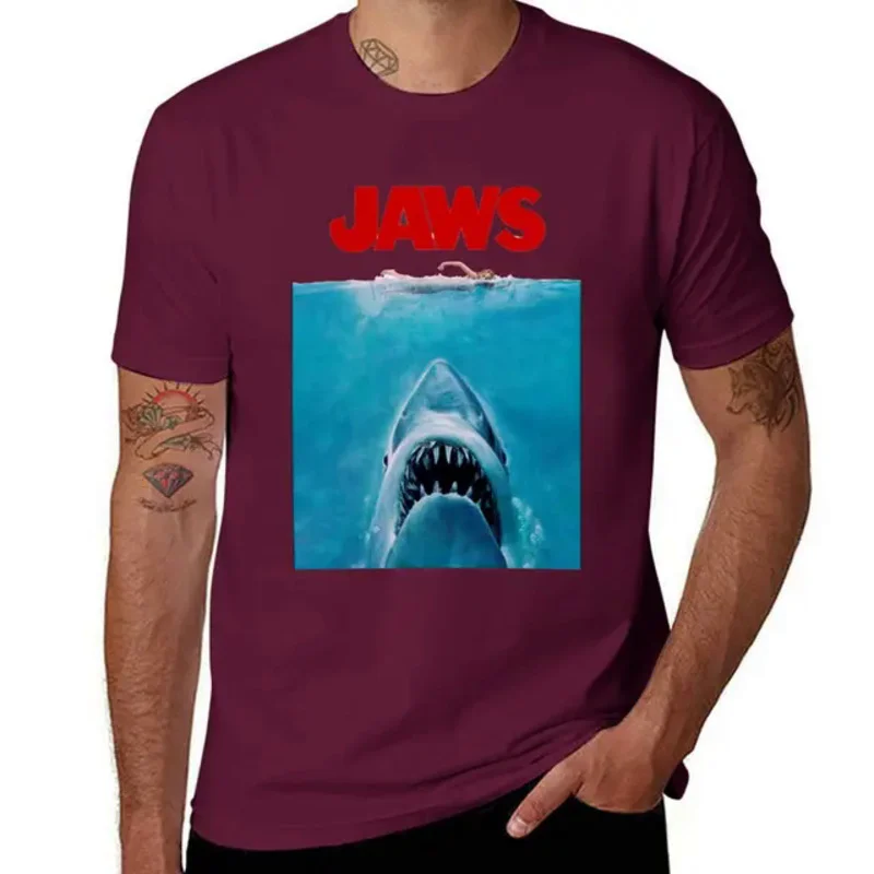 Jaws Original Movie Poster T-Shirt vintage clothes oversized Blouse quick-drying men clothings