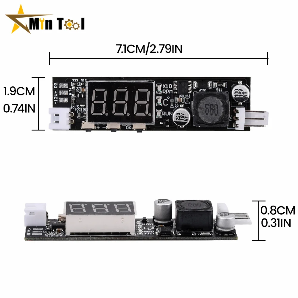 DC 12V 0.2-2A DC PWM 2-3 Wire Fan Temperature Control Speed Controller for Chassis Computer Noise Reduction Module