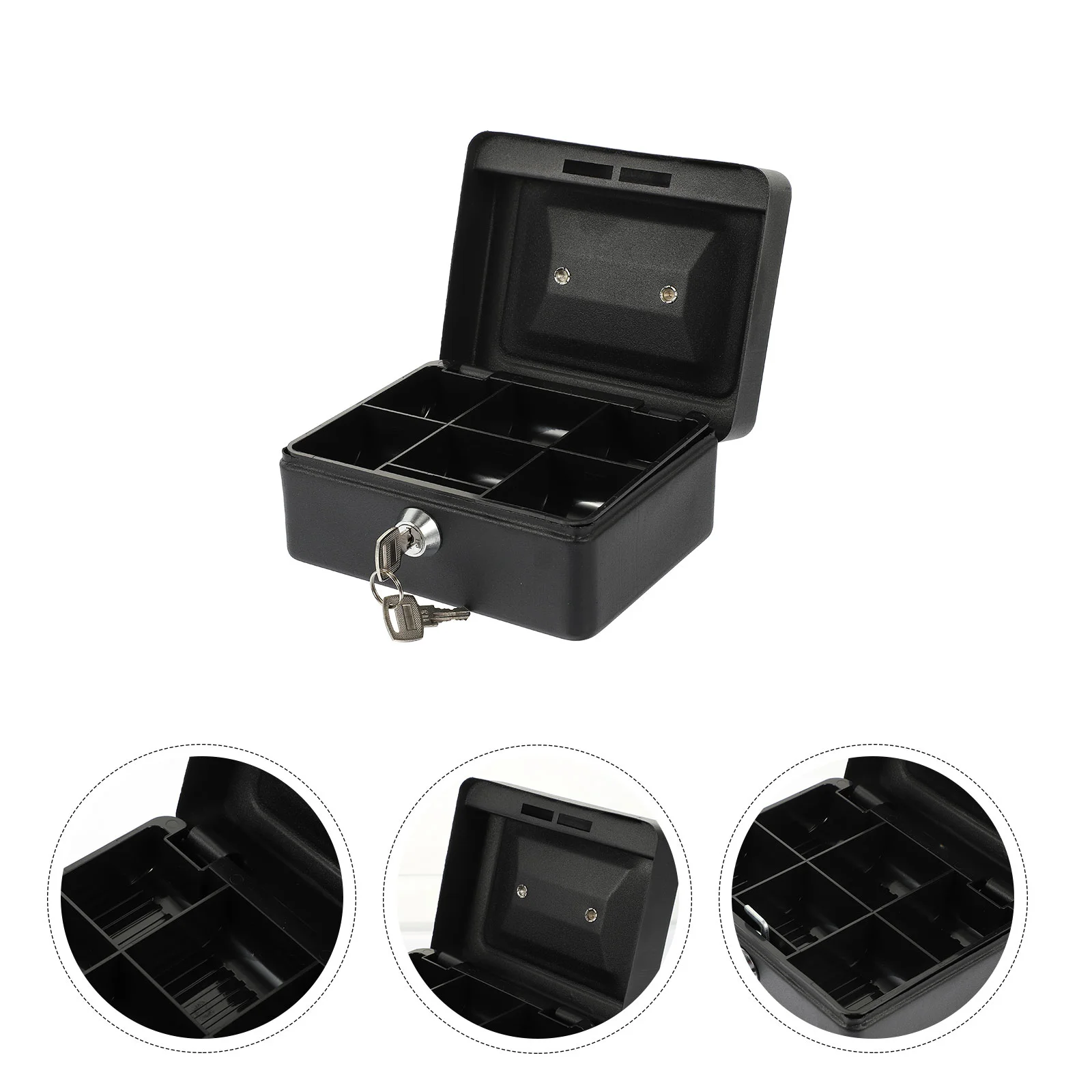 Storage Box with Lock Security Cabinet Iron Case Portable Credential File Protection Small Holder