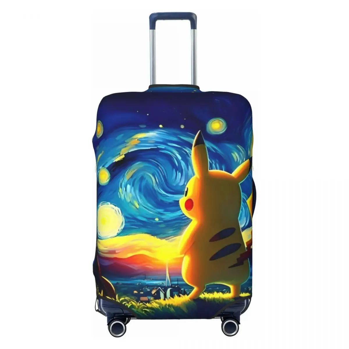 Pokemon Pikachu Anime Suitcase Cover Cruise Trip Protection Vacation Elastic Luggage Supplies