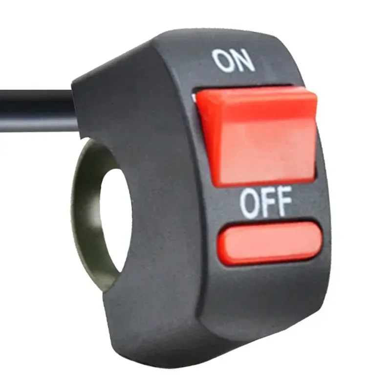 Universal Motorcycle Handlebar Flameout Switch ON OFF Button for Moto Motor ATV Bike DC12V/10A Black 2-wire Switch Warning