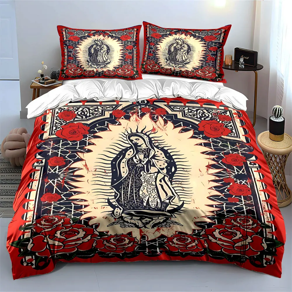 Religious Art Three-Piece Decor Multiple sizes kid's and adults' bedroom Exquisite 3PC bedding set, gift