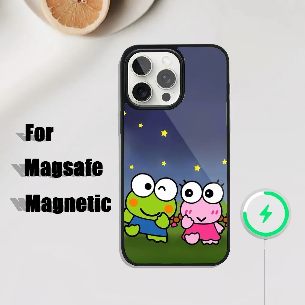 Frog K-KeroS K-KeroppiS Phone Case For iPhone 16,15,14,13,12,11,Plus,Pro,Max Mini Magsafe Magnetic Wireless Charging