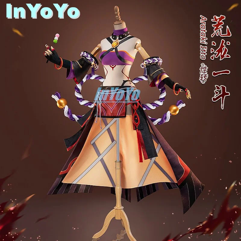 InYOYO Arataki Itto Cosplay Costume Genshin Impact Sexual Turn Women Uniform Carnival Halloween Activity Party Role Play Clothin