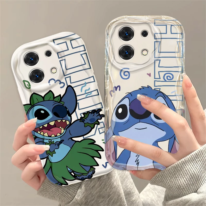 Disney Cute Stitch Art Self For Xiaomi Redmi Note 13 12 12S 11S 11 10 9 8 10A 9C 9T Pro Plus 5G Wave Oil TPU Phone Case