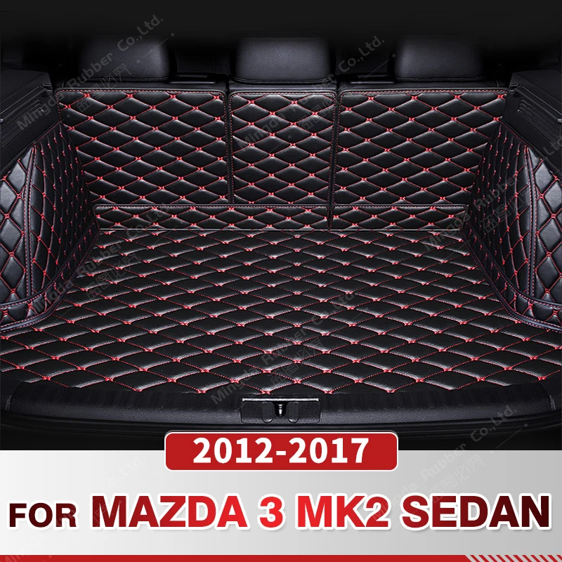 

Auto Full Coverage Trunk Mat For Mazda 3 MK2 Sedan 2012-2017 16 15 14 13 Car Boot Cover Pad Interior Protector Accessories